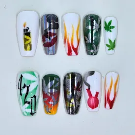 420 Airbrush Nail Stencil Bundle