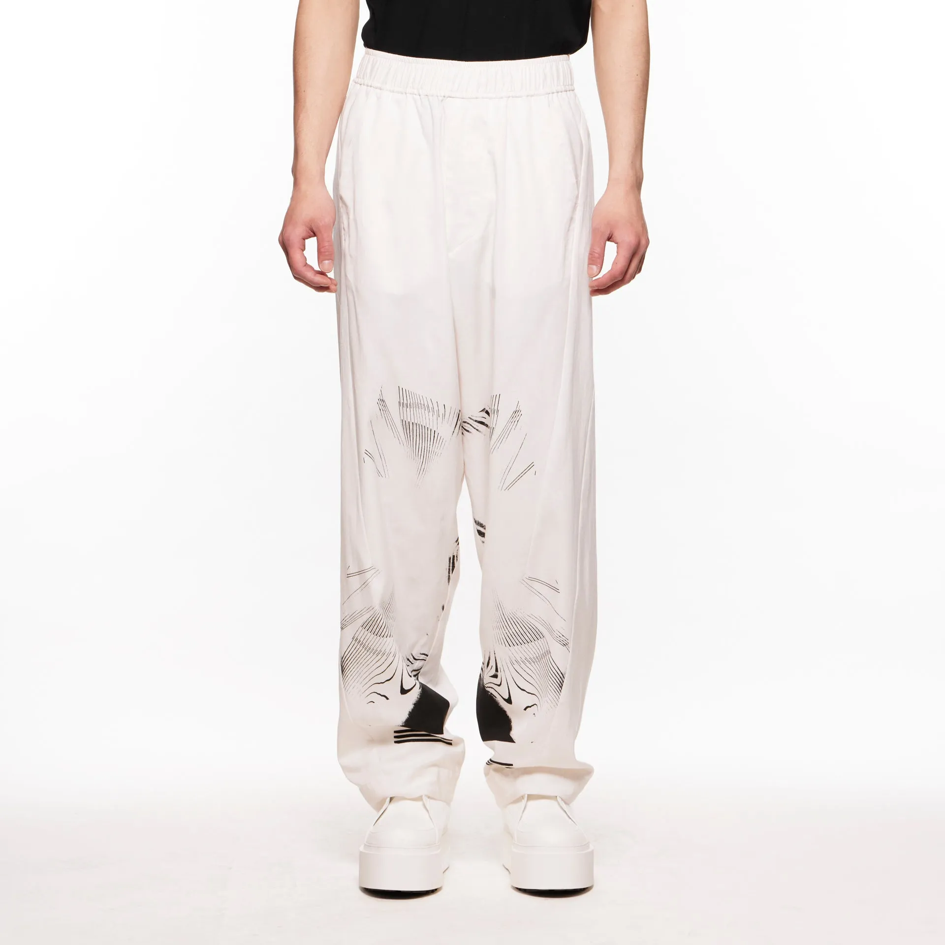 818PAM1 Off White / Graphic Printed Wide Pants