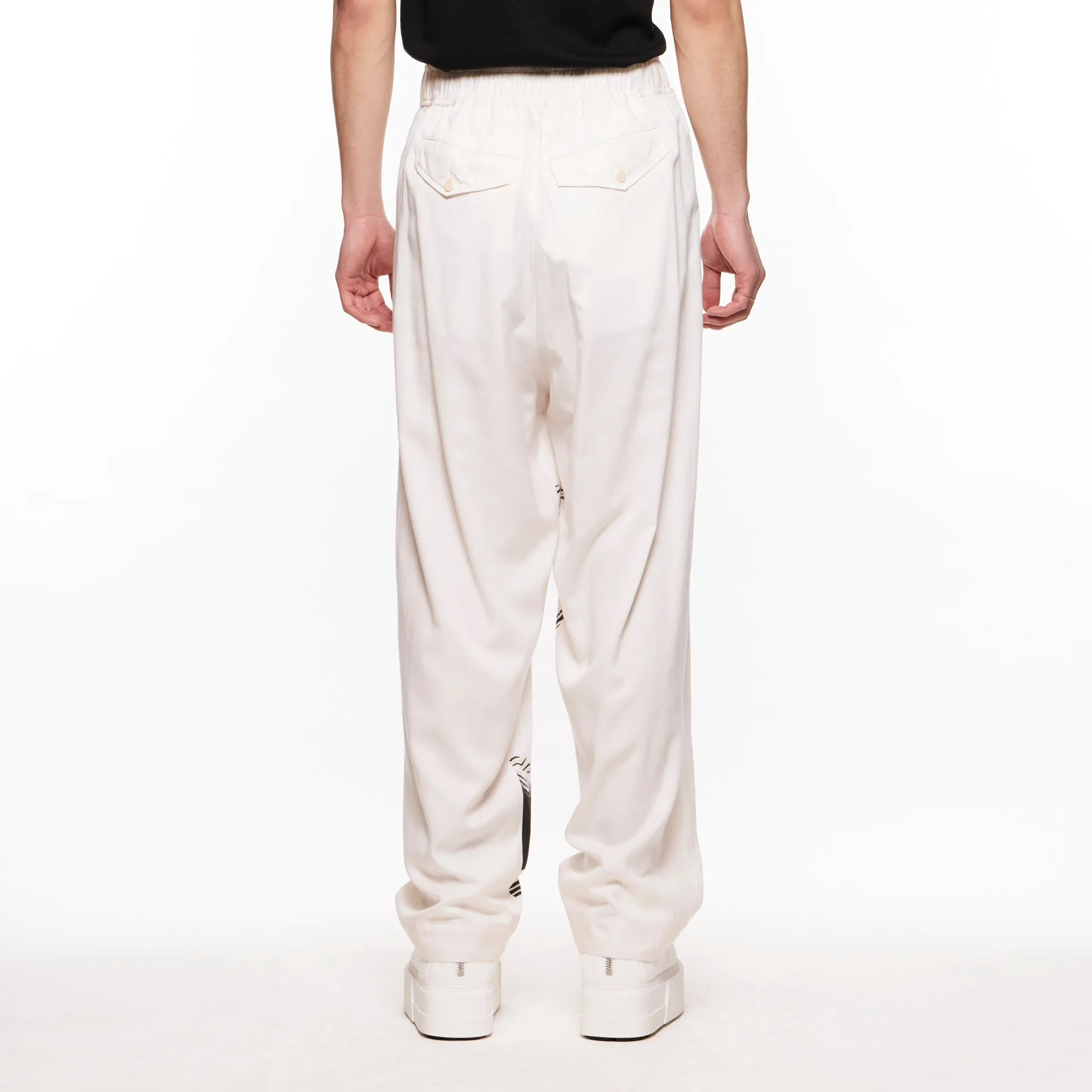 818PAM1 Off White / Graphic Printed Wide Pants