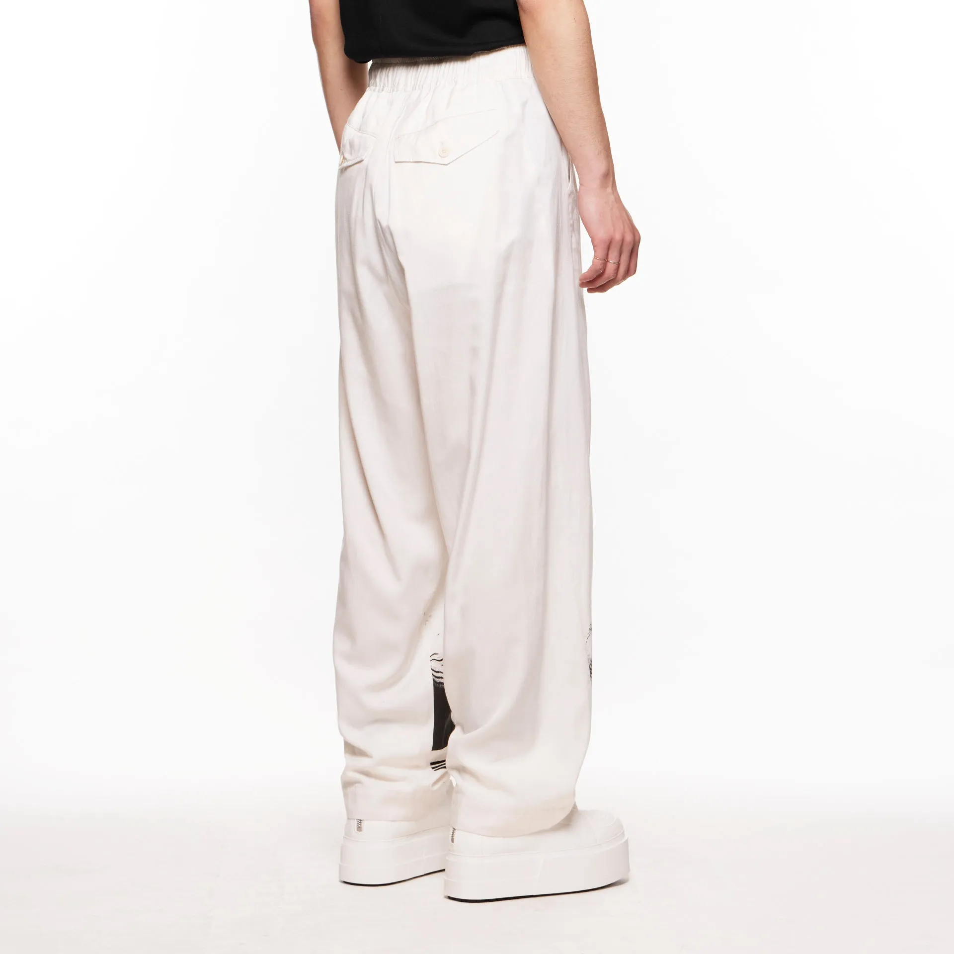 818PAM1 Off White / Graphic Printed Wide Pants
