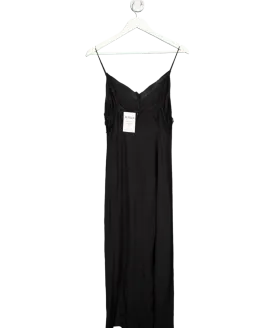 AFRM Black Lace Trim Midi Slip Dress Petite UK S