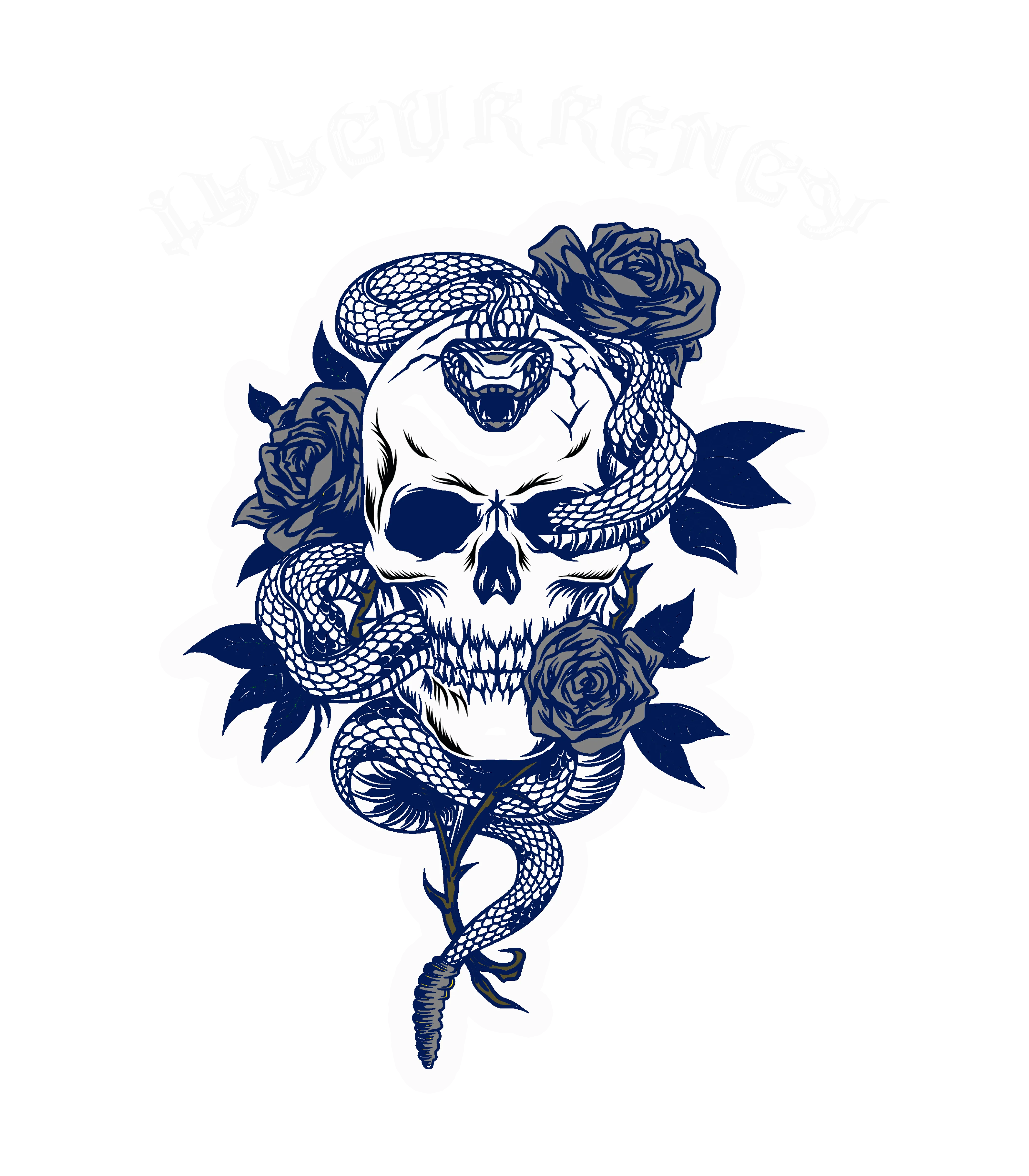 AIR JORDAN 3 “WHITE NAVY”| ILLCURRENCY Grey T-Shirt (Skeleton Rose)