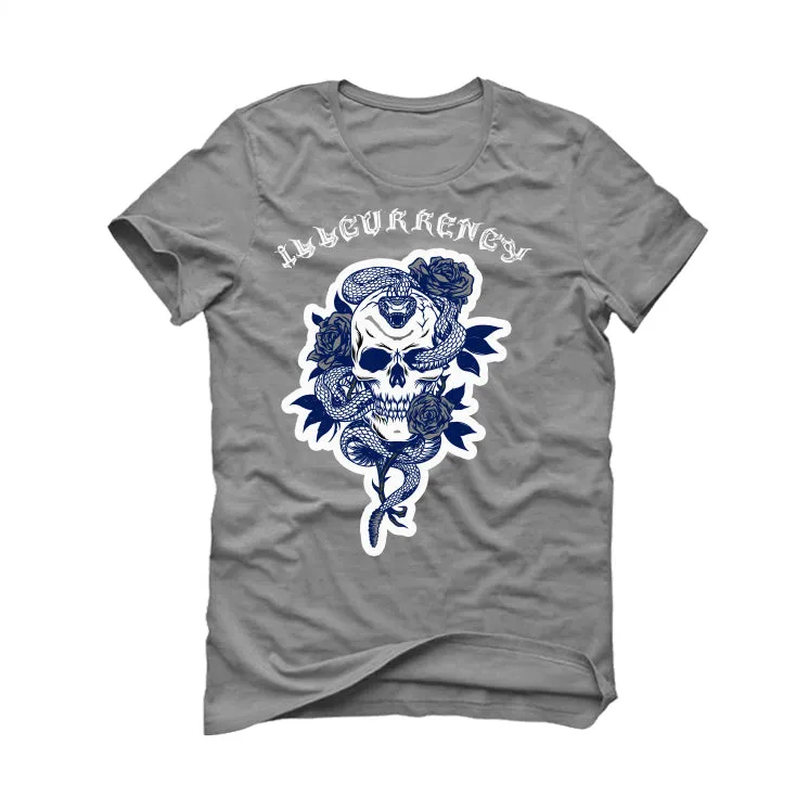 AIR JORDAN 3 “WHITE NAVY”| ILLCURRENCY Grey T-Shirt (Skeleton Rose)