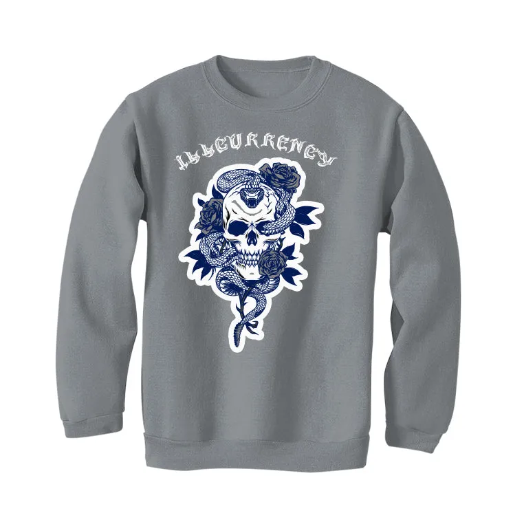 AIR JORDAN 3 “WHITE NAVY”| ILLCURRENCY Grey T-Shirt (Skeleton Rose)