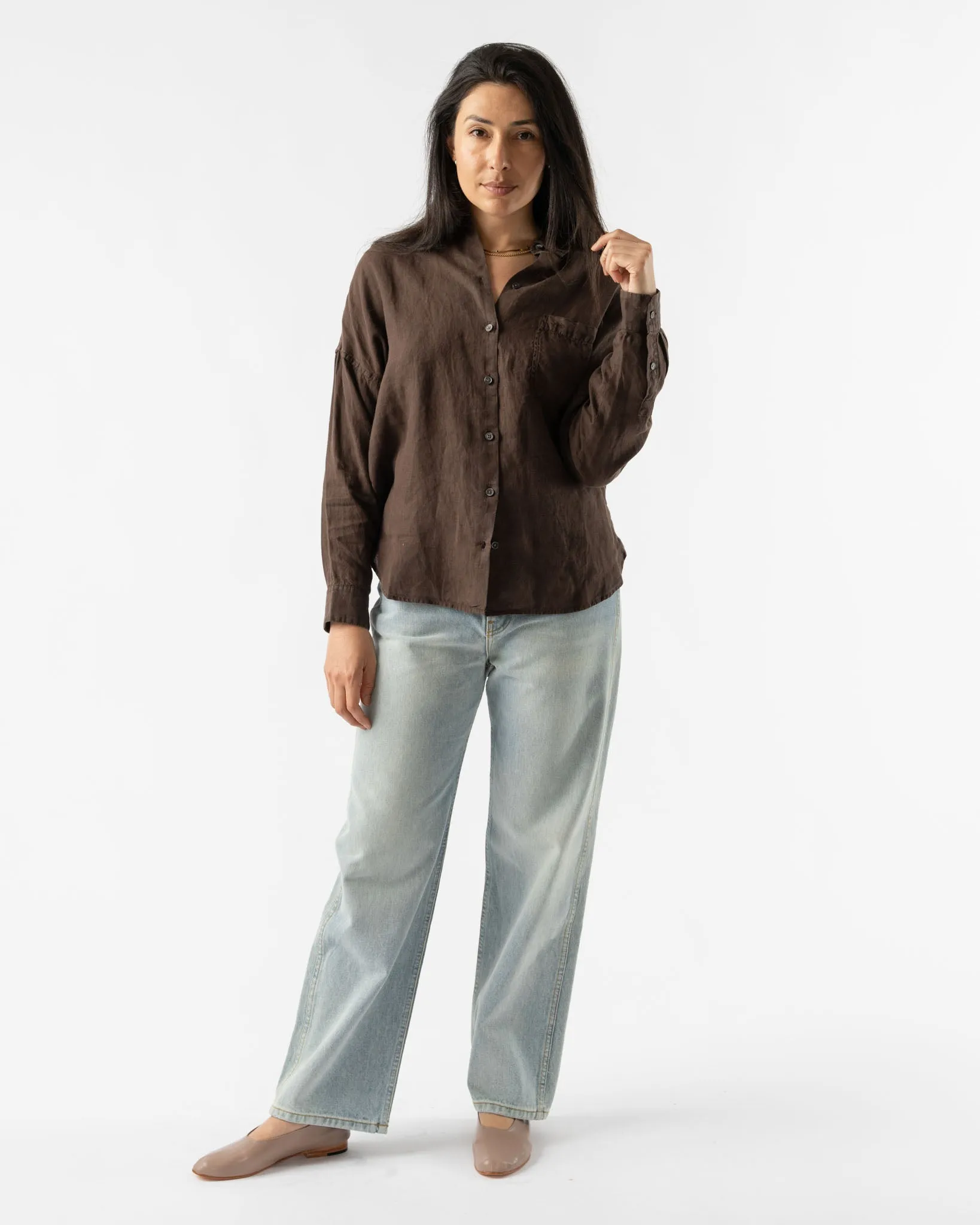 Alex Mill Jo Shirt in Dark Brown
