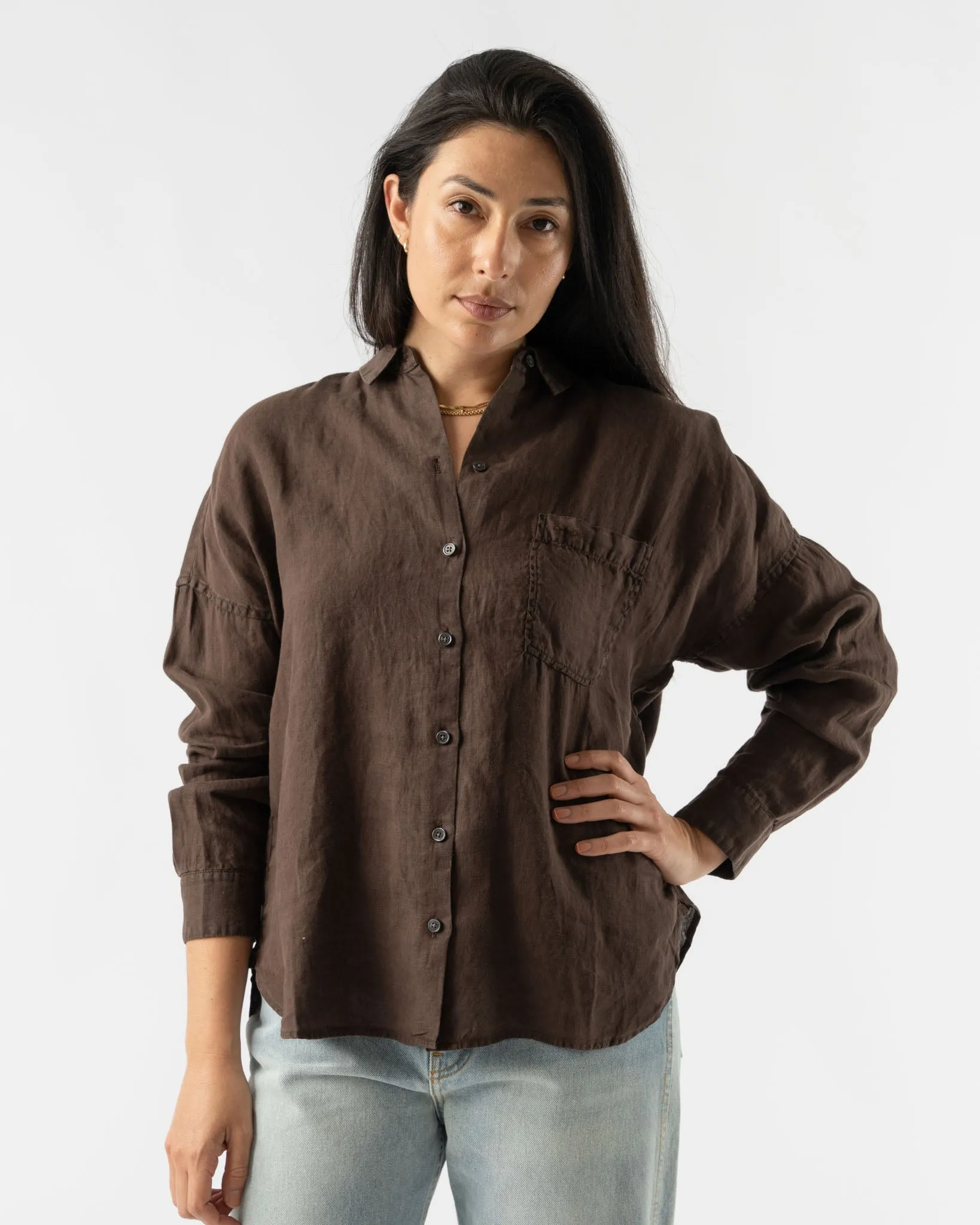 Alex Mill Jo Shirt in Dark Brown