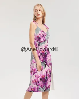 Aloha Smoke Women's Tie Strap Split Dress