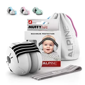 Alpine Muffy Baby Ear Protection for Newborn and Babies up to 36 Months – Noise Reduction Earmuffs for Toddlers & Children – Comfortable Infant Ear Muffs Prevent Hearing Damage & Improve Sleep, Black