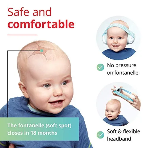 Alpine Muffy Baby Earmuff Black for age 0-3 and Muffy Kids Blue Earmuffs for age 5-16 Kids Hearing Protection Bundles