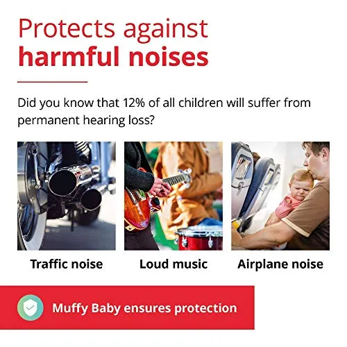 Alpine Muffy Baby Earmuff Black for age 0-3 and Muffy Kids Blue Earmuffs for age 5-16 Kids Hearing Protection Bundles