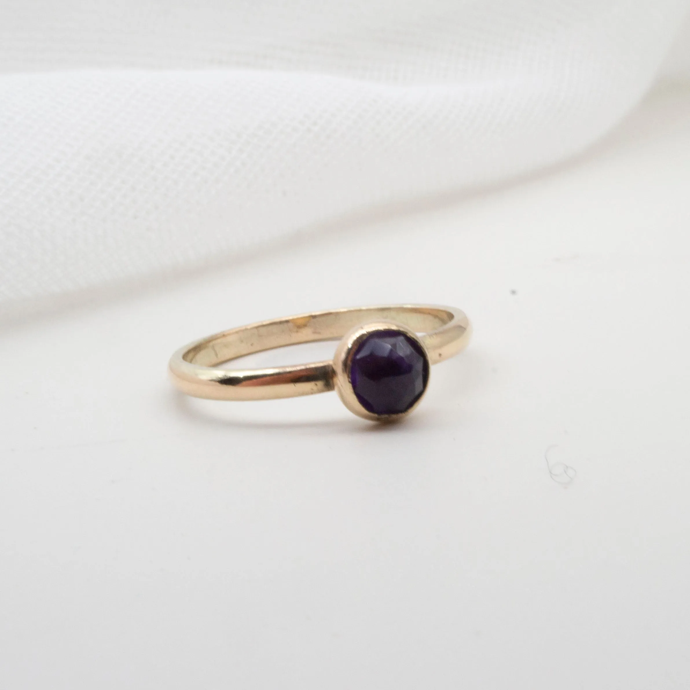 Amethyst rose cut ring on gold fill ring
