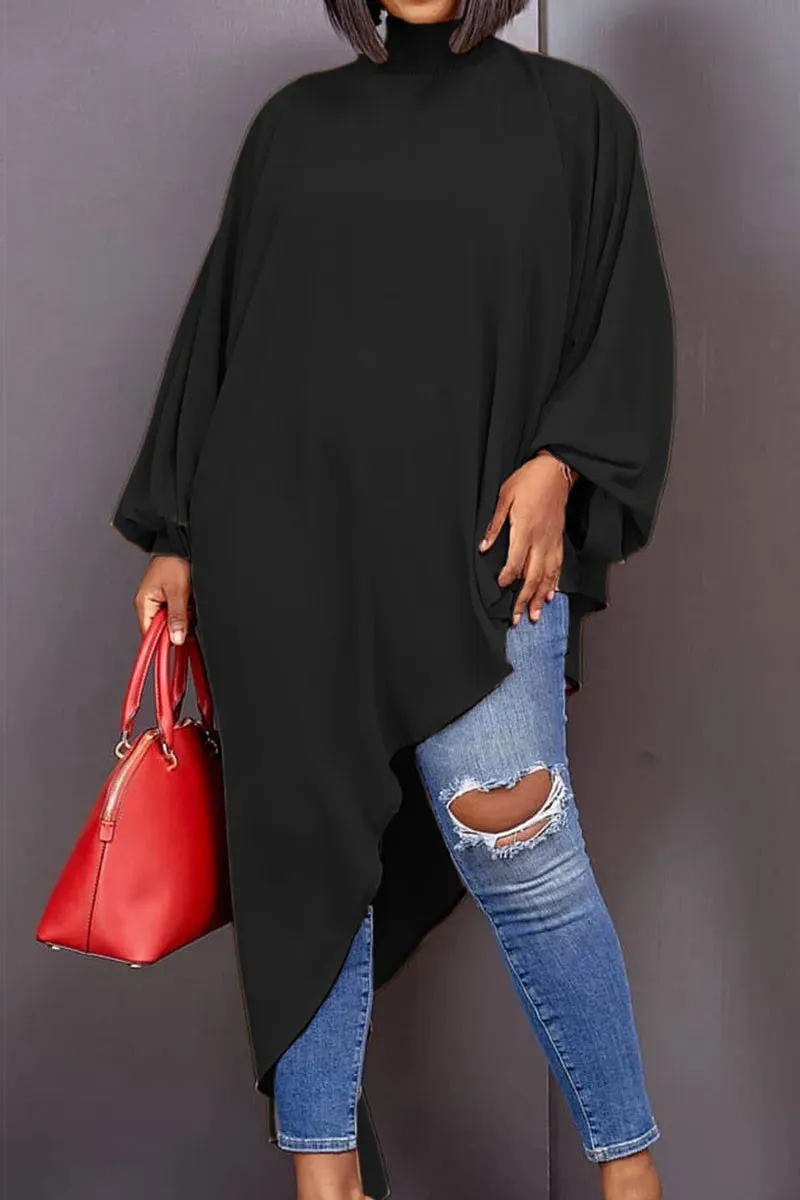 Asymmetrical turtleneck dress