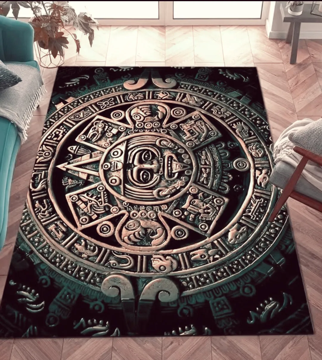 Aztec Calander rectangular rug