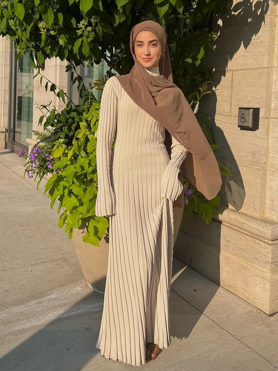Bjlxn long sweater dress outfit Long Sleeve Round Neck Knitted Dress Autumn and Winter Base Solid Color Sexy Tight Sweater Dress
