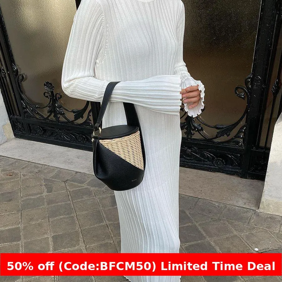 Bjlxn long sweater dress outfit Long Sleeve Round Neck Knitted Dress Autumn and Winter Base Solid Color Sexy Tight Sweater Dress