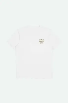 Brixton Mens White/Brass Hubal SS Tshirt