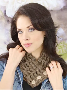Brown marble button scarf