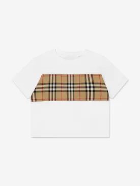 Burberry Girls Cedar Check T-Shirt in White