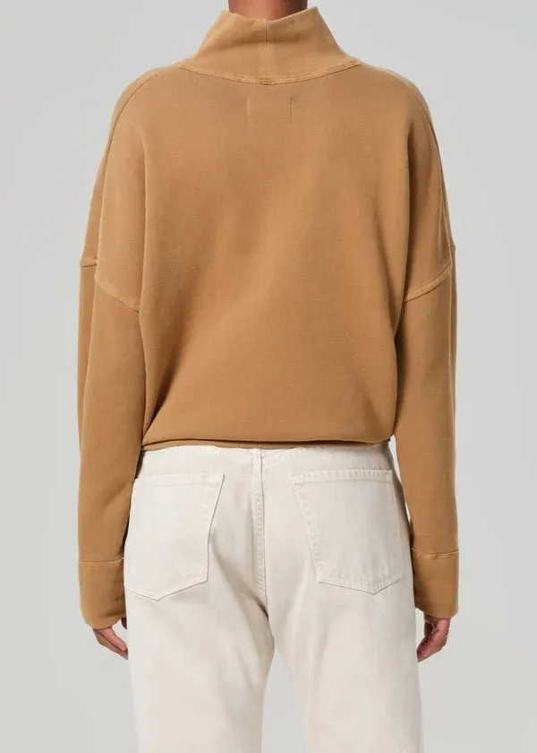 Citizens of Humanity Cara Fleece Turtleneck Sweater in Marcona