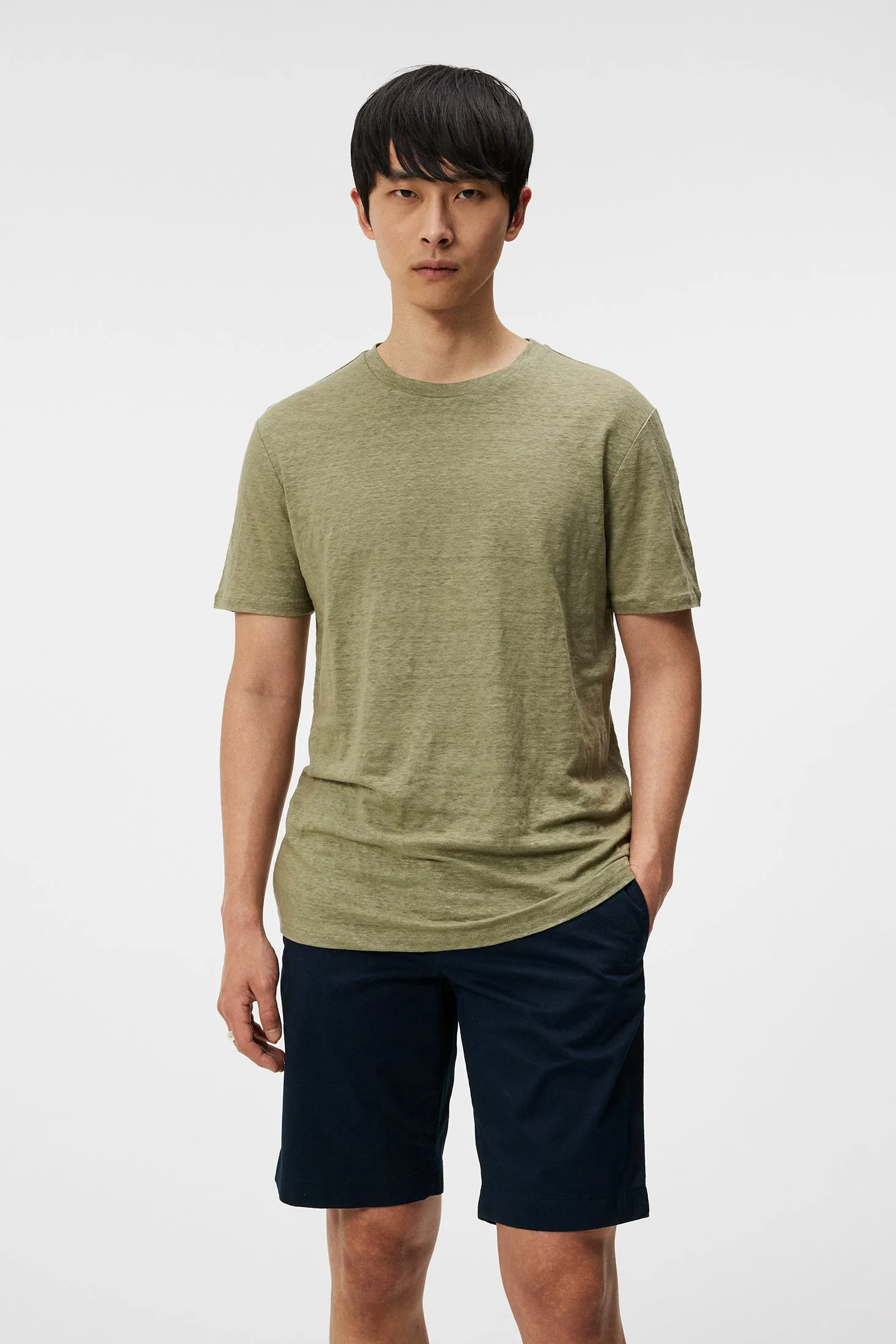 Coma Linen Tee / Oil Green