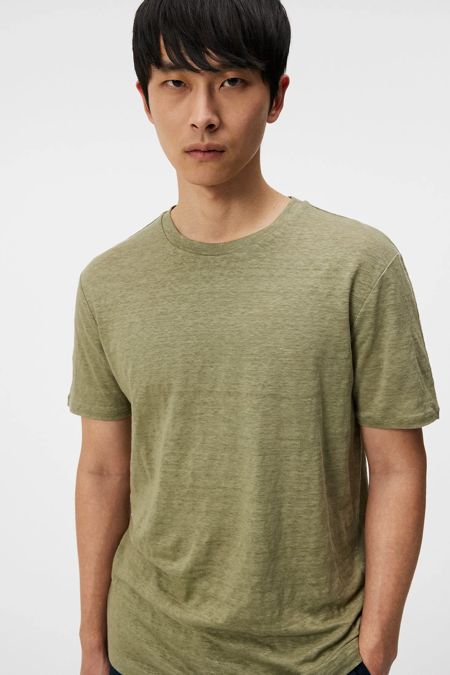 Coma Linen Tee / Oil Green