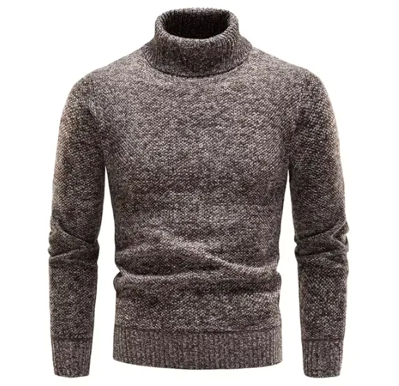 Cozy Men's Turtleneck with Ribbed Detailing