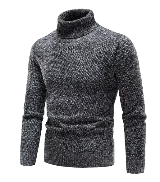 Cozy Men's Turtleneck with Ribbed Detailing