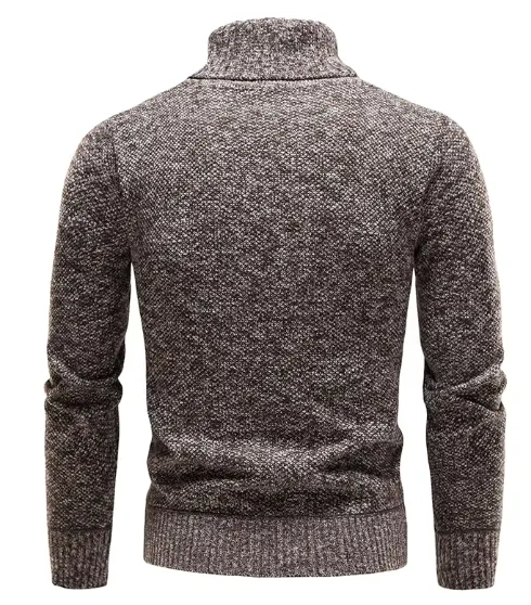 Cozy Men's Turtleneck with Ribbed Detailing