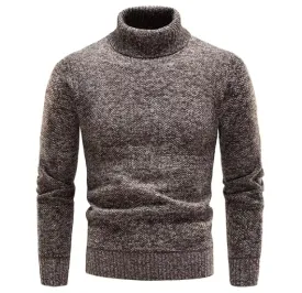 Cozy Men's Turtleneck with Ribbed Detailing