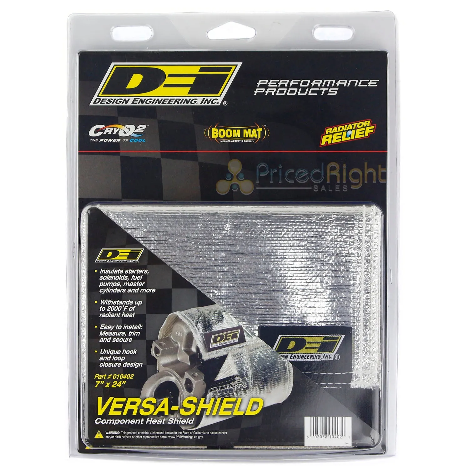 DEI Versa Automotive Component Heat Shield 7" x 24" Car Engine Starter 010402