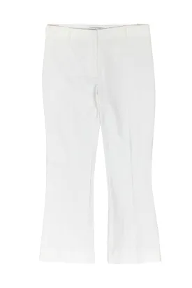 Derek Lam - White Cotton Cropped High-Waisted Pants Sz 12