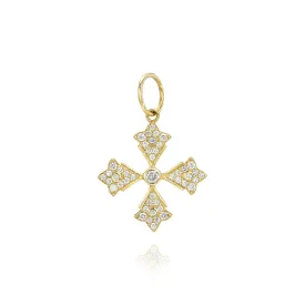 Diamond Italian Cross Charm