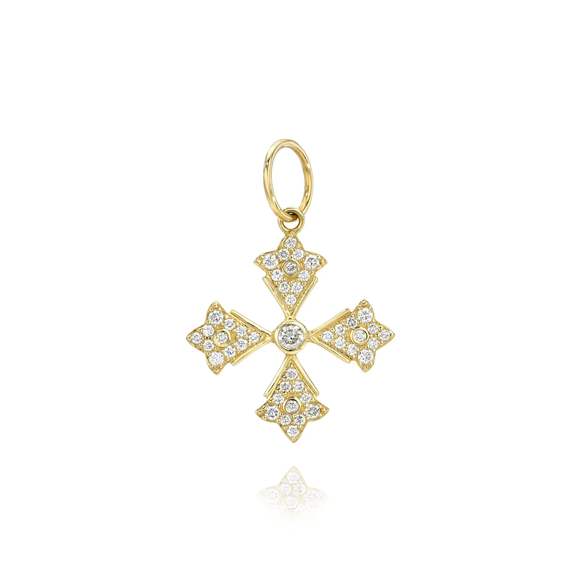 Diamond Italian Cross Charm