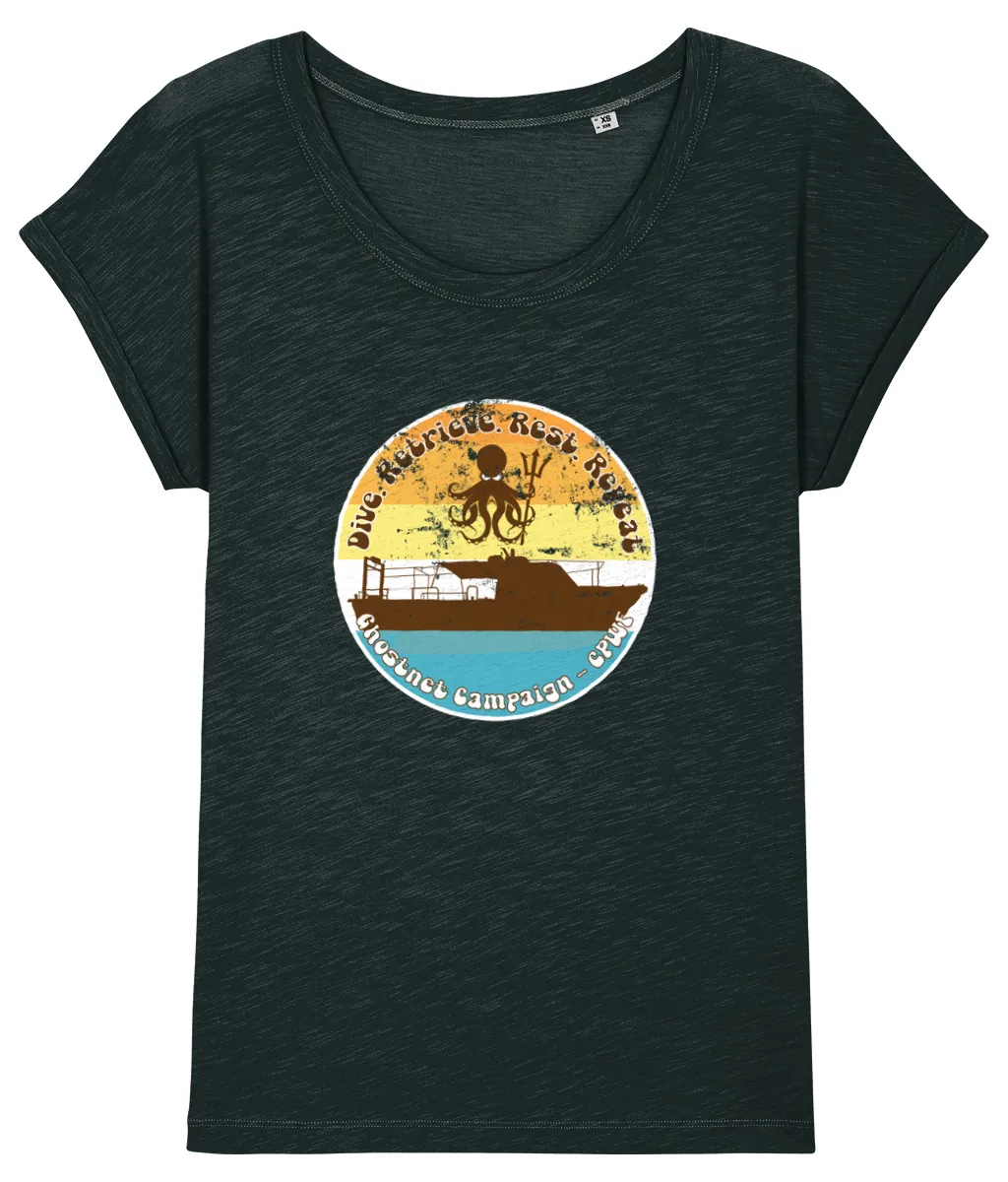 Dive Retrieve Rest Repeat Women's Rolled Sleeve T-Shirt