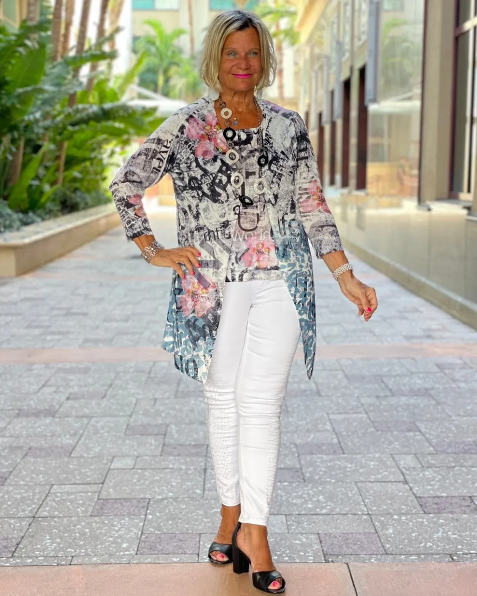 Ethyl Classic Long Length Cardi - Paris