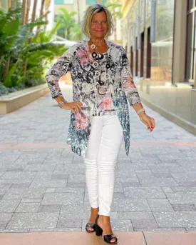 Ethyl Classic Long Length Cardi - Paris
