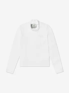 Fendi Girls Turtleneck Top in White