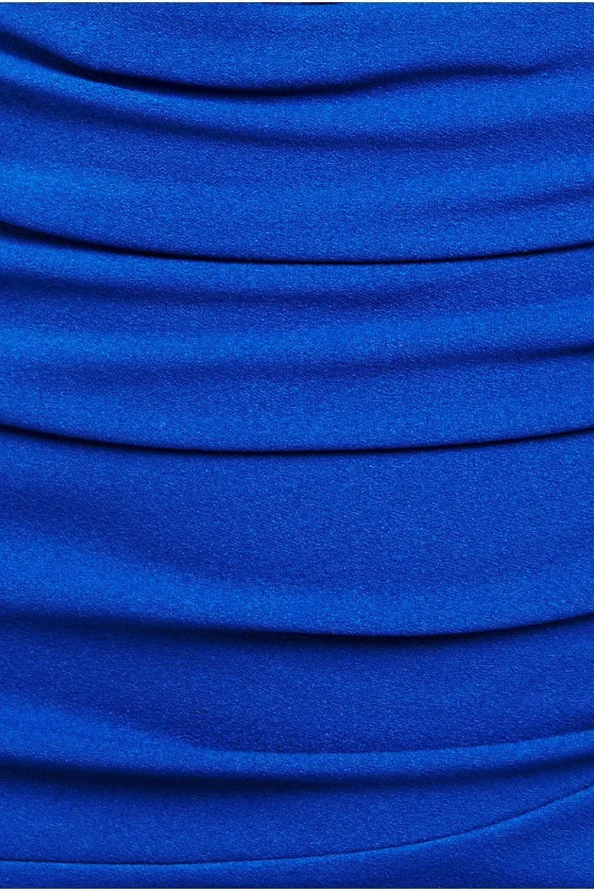 Goddiva Off The Shoulder Frill Bodice Midi Dress - Royal Blue