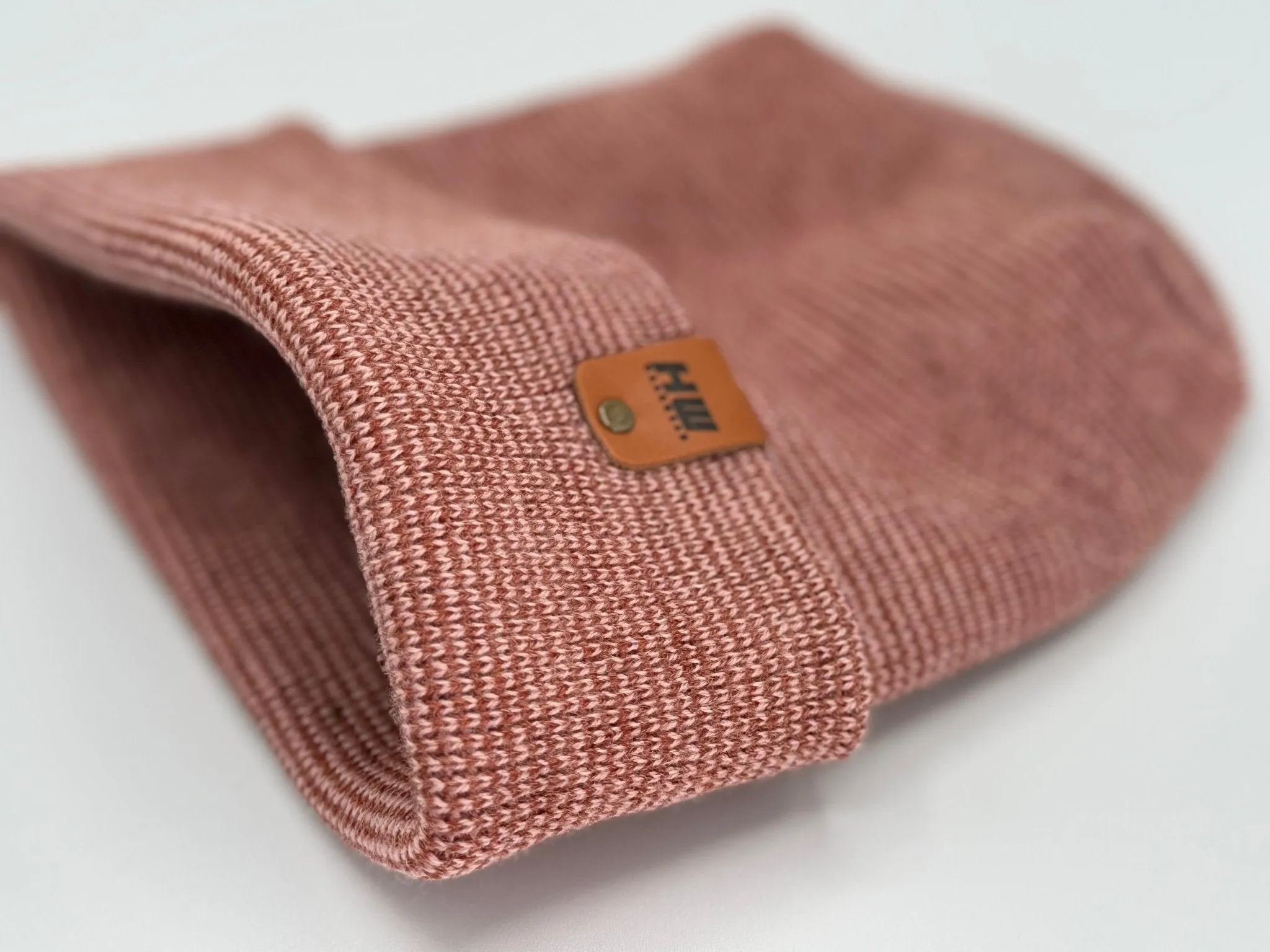 Haakwear Theta Stitch Fusion Cuffed Beanie / Hat (Patent Pending Design) Burgundy / Pink, Made in USA