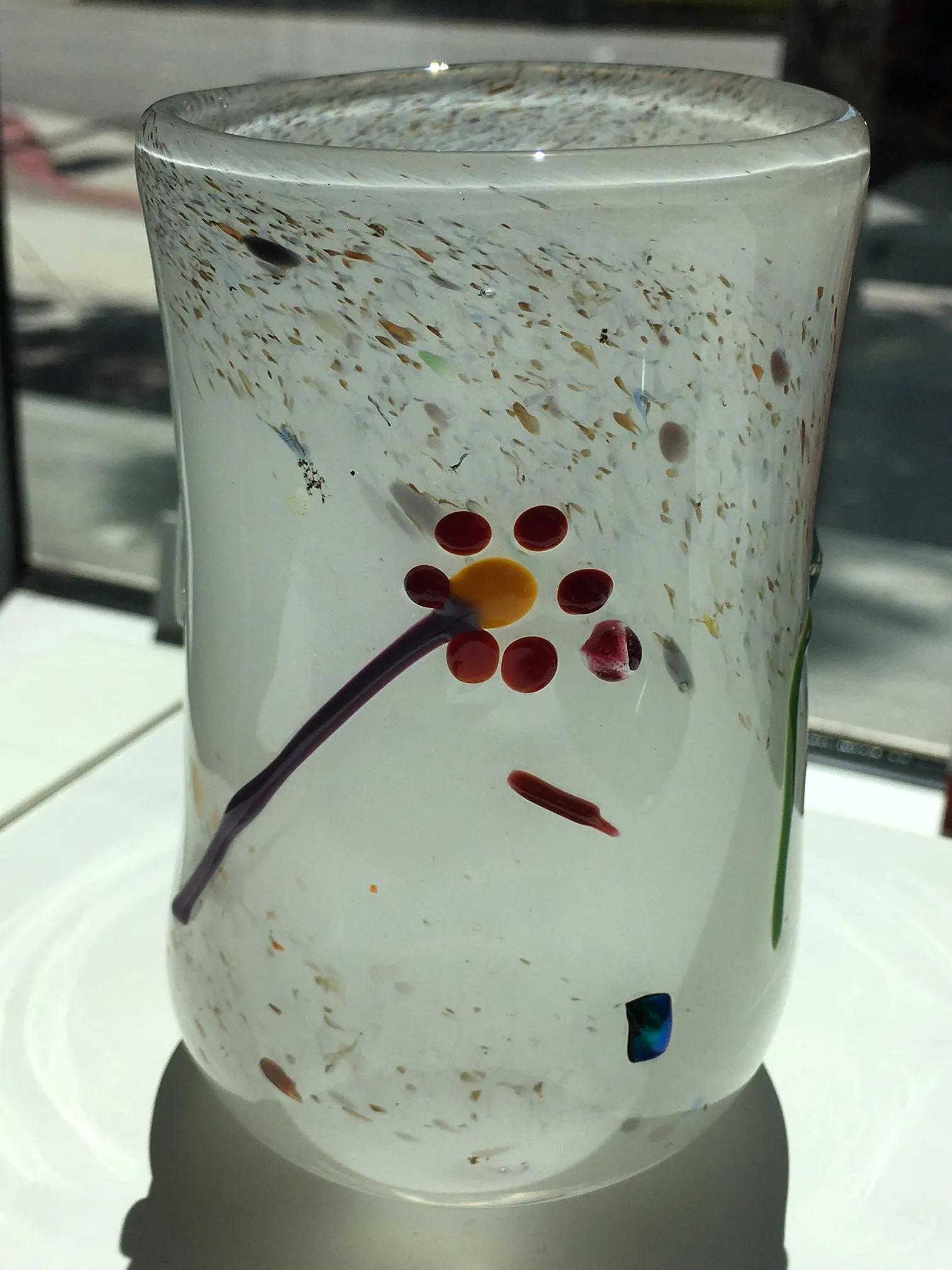 Handblown Glass Cup - Flowers