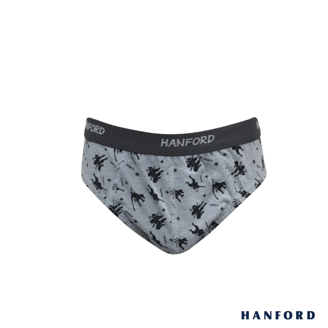 Hanford Kids/Teens Regular Cotton Briefs - Ninja Print (2in1 Pack)