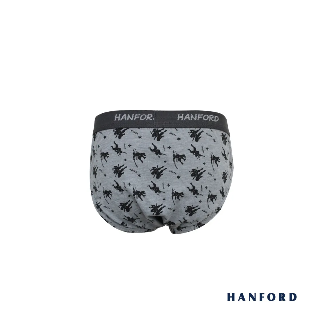 Hanford Kids/Teens Regular Cotton Briefs - Ninja Print (2in1 Pack)
