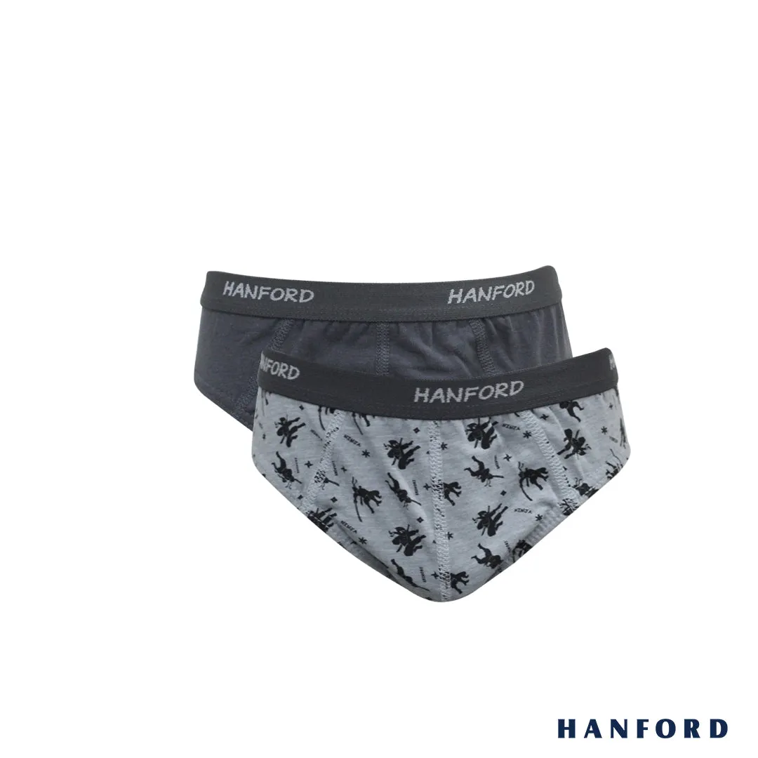 Hanford Kids/Teens Regular Cotton Briefs - Ninja Print (2in1 Pack)