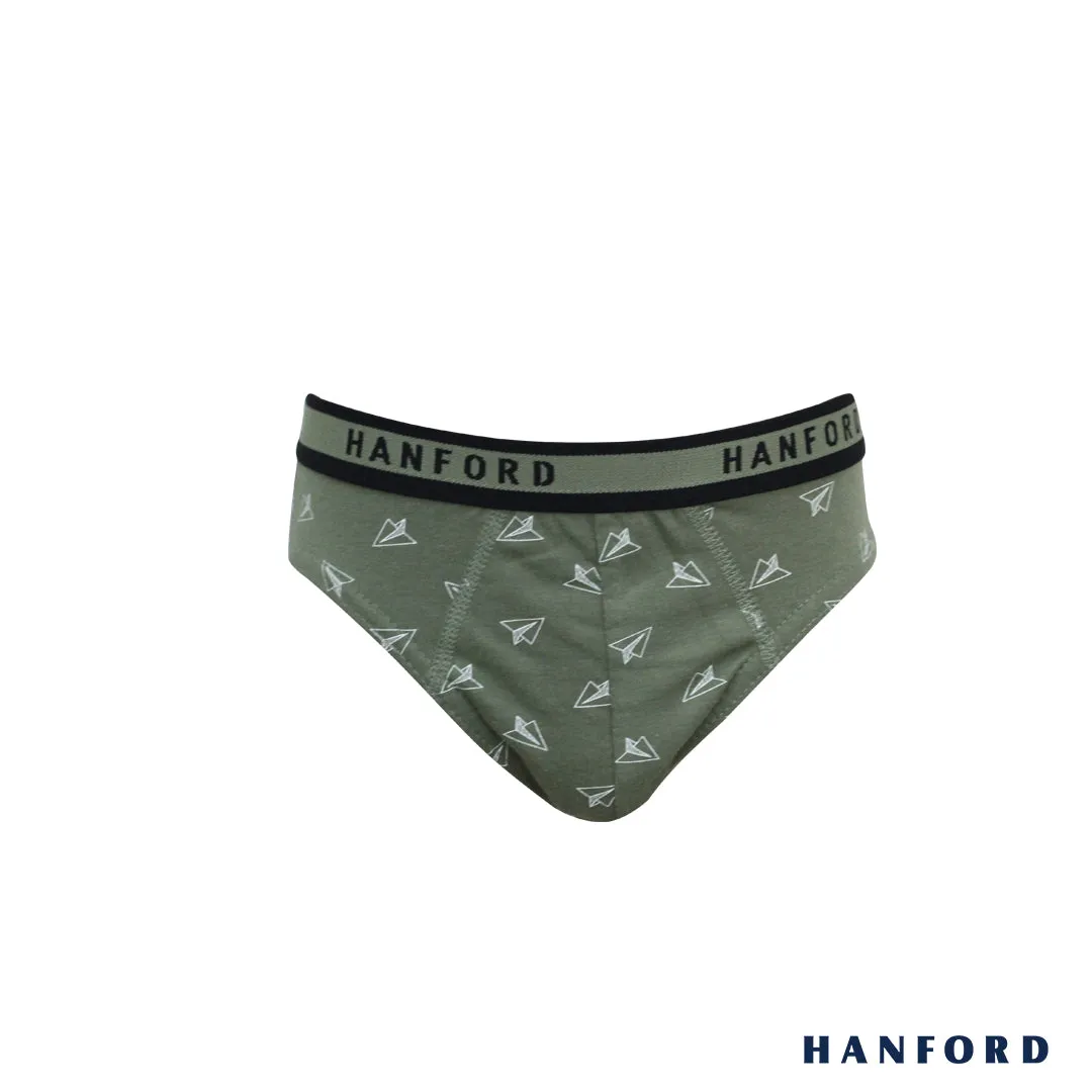 Hanford Kids/Teens Regular Cotton Briefs - Paper Plane Print (2in1 Pack)