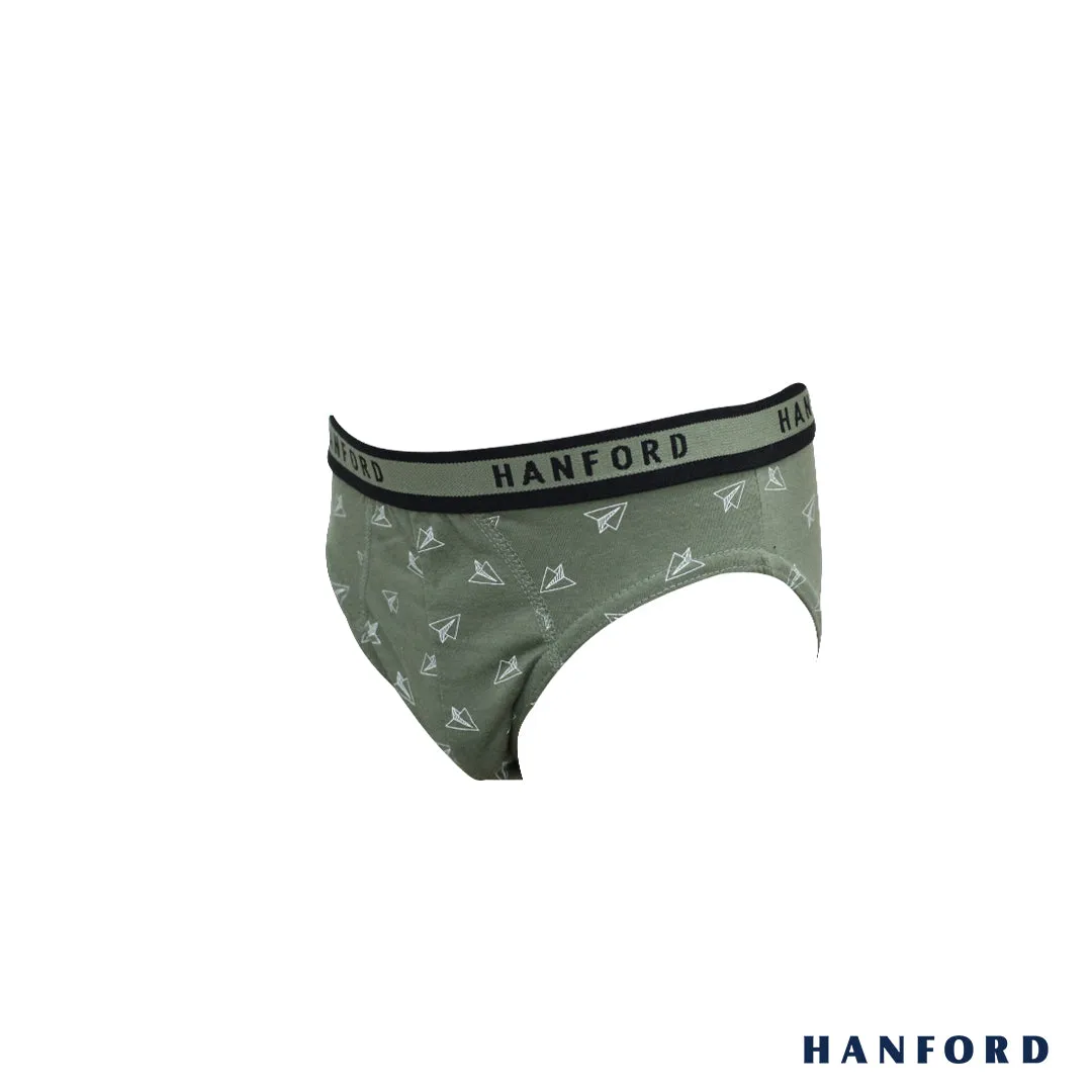 Hanford Kids/Teens Regular Cotton Briefs - Paper Plane Print (2in1 Pack)