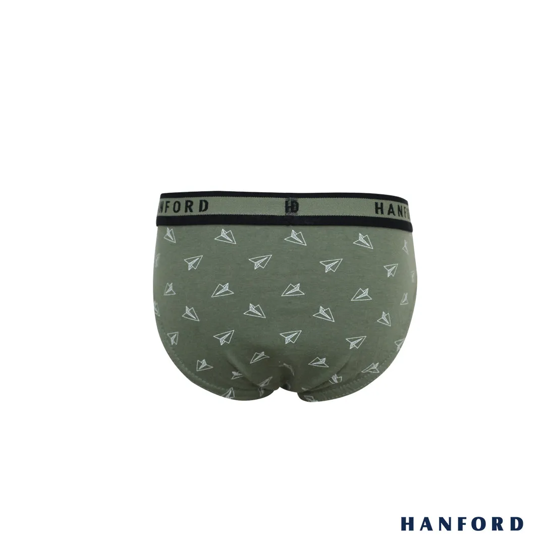 Hanford Kids/Teens Regular Cotton Briefs - Paper Plane Print (2in1 Pack)