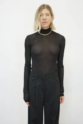 HARRI MESH JERSEY TURTLENECK