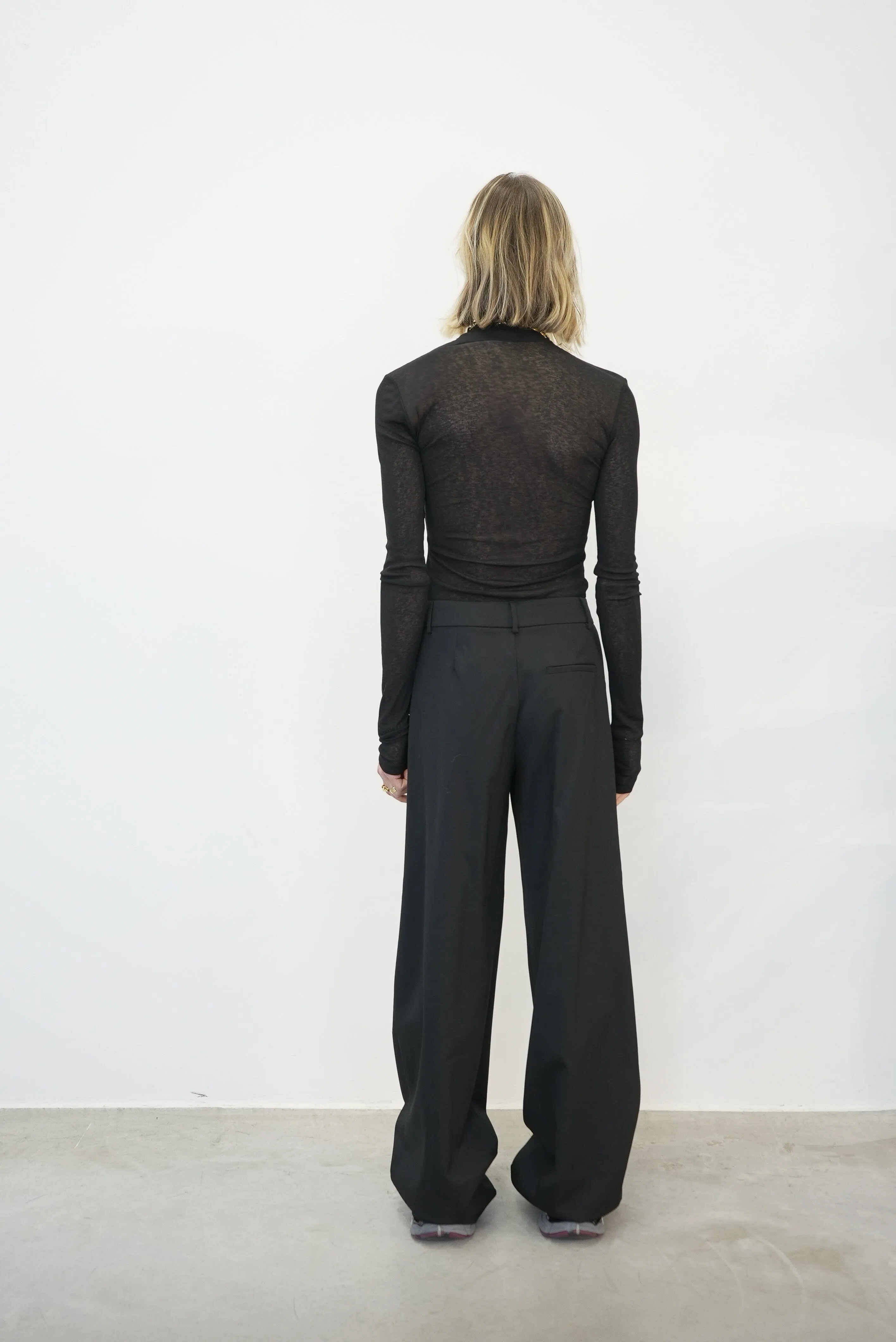 HARRI MESH JERSEY TURTLENECK