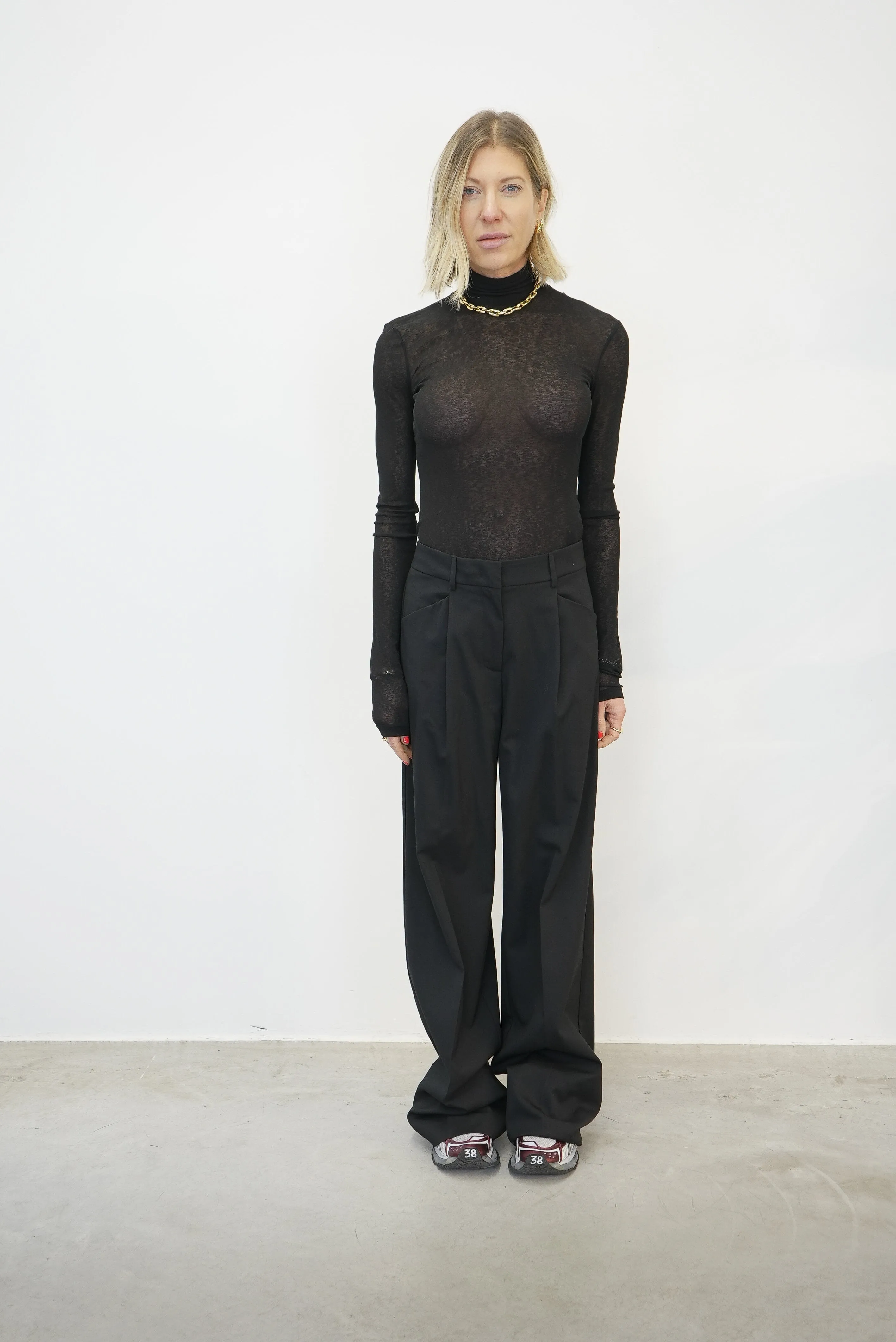 HARRI MESH JERSEY TURTLENECK