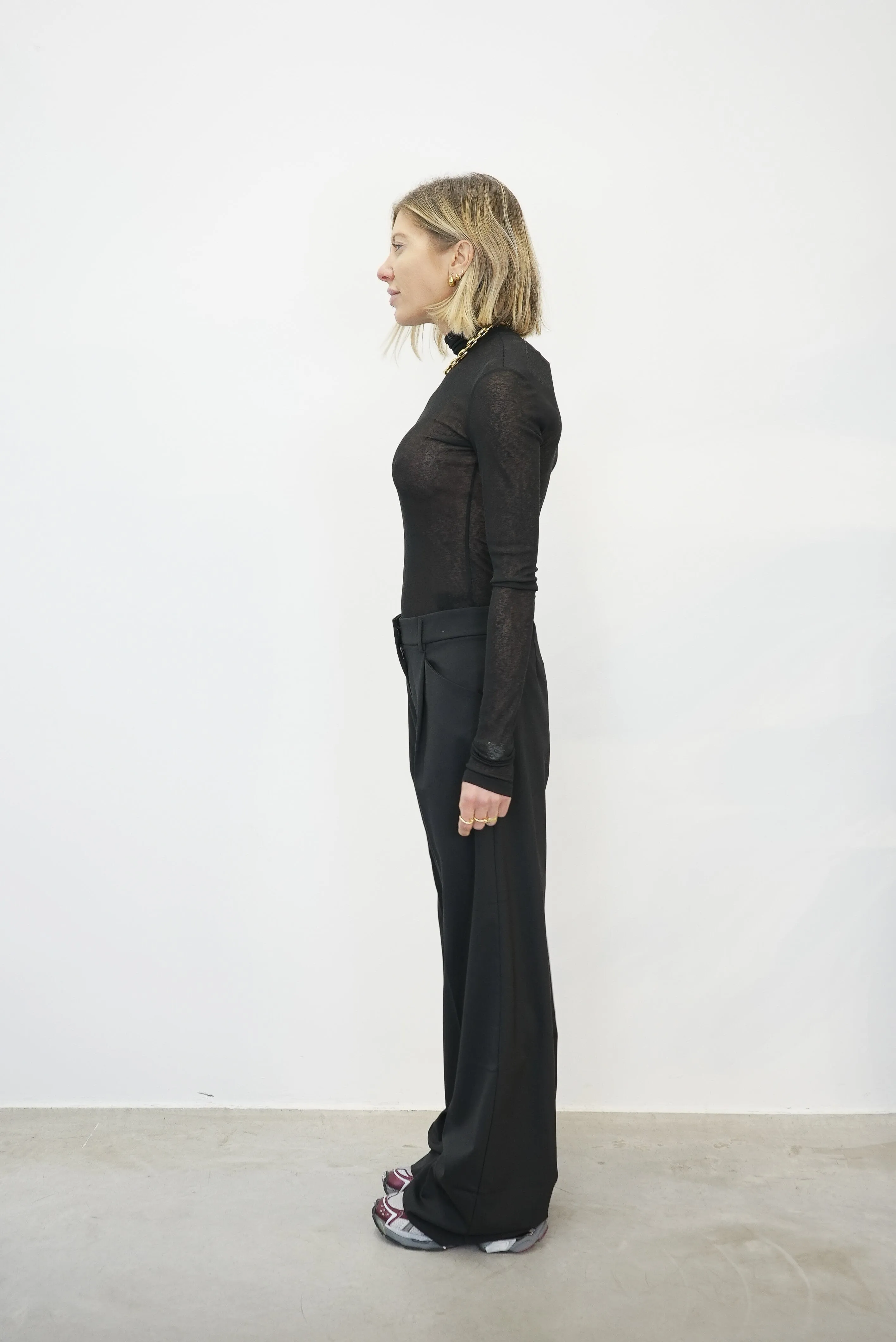HARRI MESH JERSEY TURTLENECK